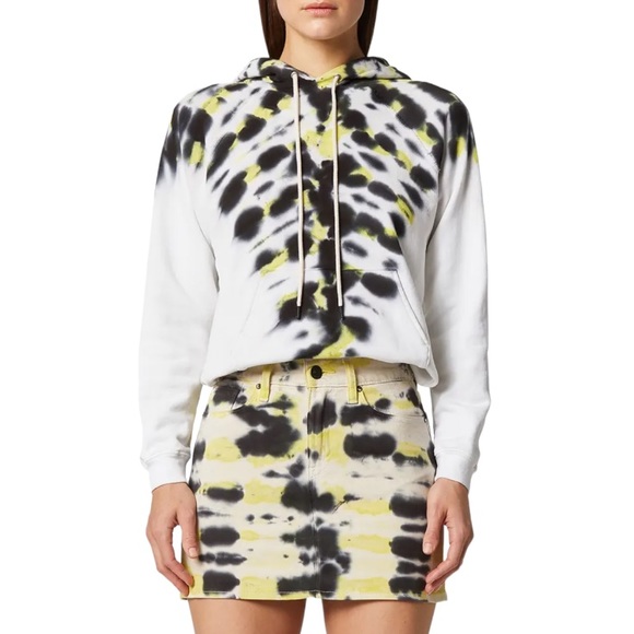 NWT Hudson Shrunken Hoodie in Electric Citron navy long sleeve - Picture 2 of 14